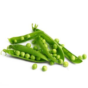 fresh sweet peas on white background