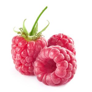 raspberries isolated on white background